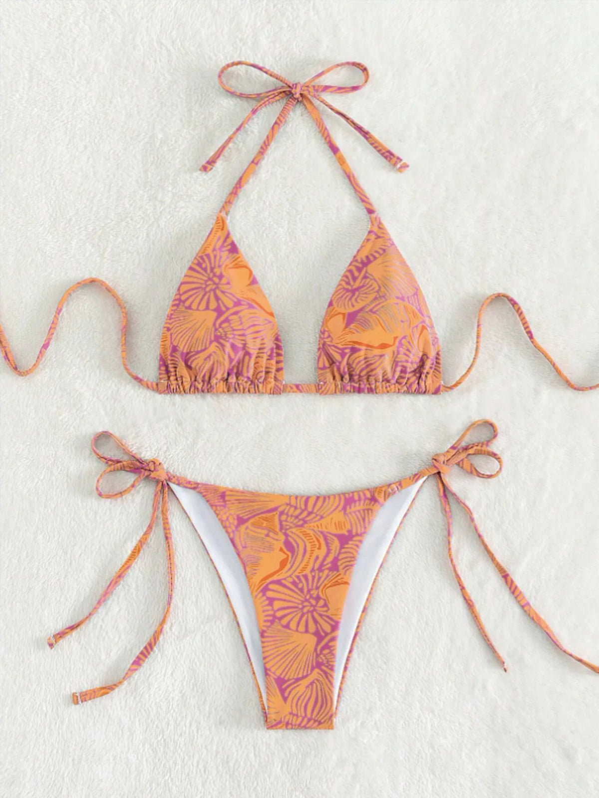 Sexy String Bikini 2024 Two Pieces Print Swimsuit Female Swimwear Women Thong Bikinis Set Bather Beachwear Bathing Suit Pool