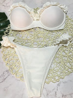 Sexy Leopard Ruffled Bra Cup Bikini 2025 Women Bandeau Swimsuit Female Swimwear Two Pieces Bikini Set High Cut Bathing Suit Swim