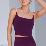 Women's Sexy Backless Yoga Sports Vest Fixed One-Piece Cup Contrast Suspender Beautiful Back Fitness Bra for Active Wear