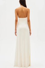 Sexy Deep V Halter Neck Long Dress Women Elegant Bandage Patchwork Luxury Evening Dresses Solid Color Hot Girls Party Vestidos