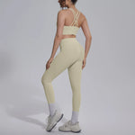 Women's Yoga Set Sports Fitness Running Beautiful Back Slim Fit Bra Hip-lifting High Waist Pants Workout Training Gym Suits