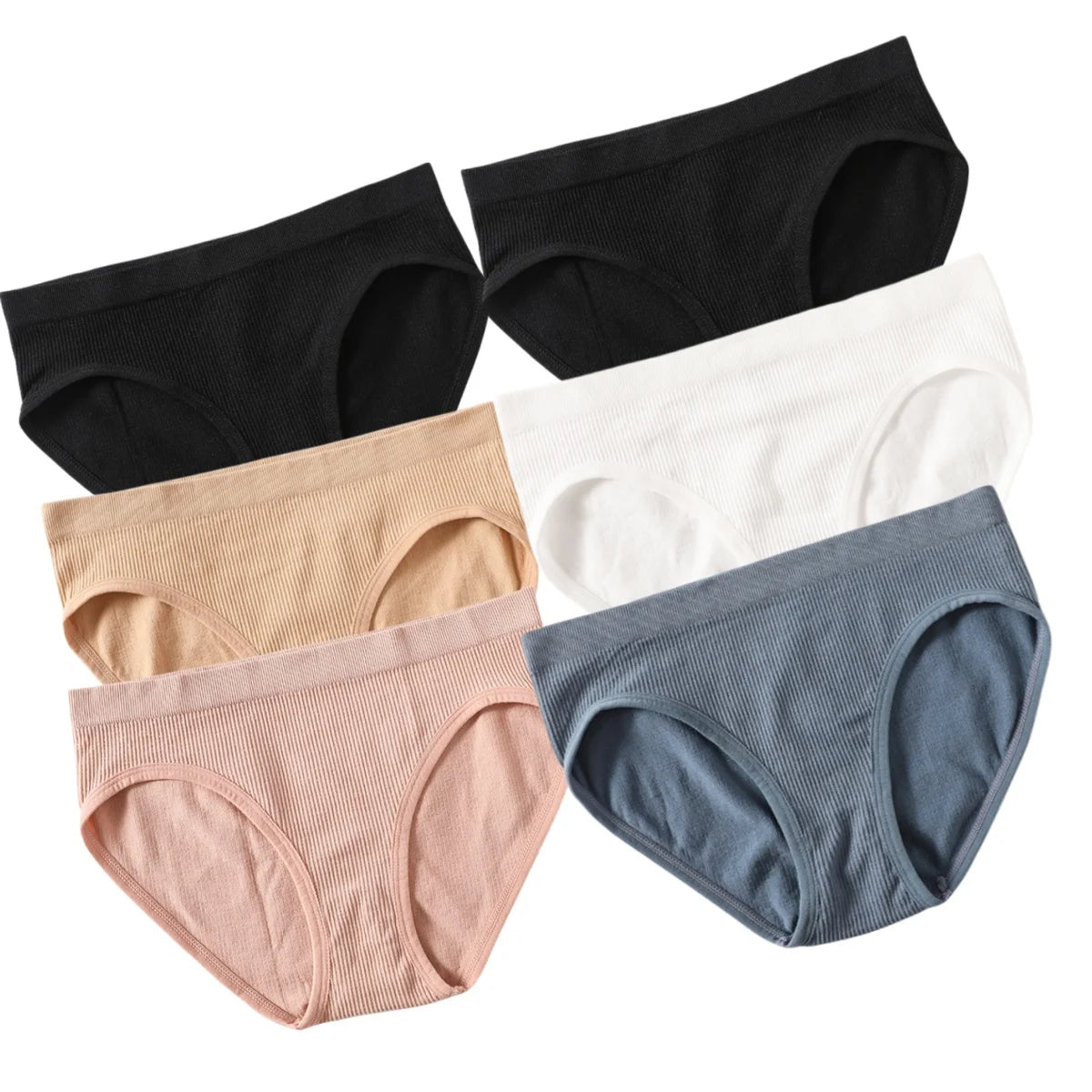 6Pcs/Set Women's Seamless Briefs Sports Underwear Female Underpants Low Rise Stretch Underwear Sexy Lingerie Soft Panty