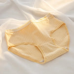 1-Pack Women's Ribbed Cotton Panties Breathable Soft Daily Underwear Low Rise Briefs Solid Color 7 Colors Lingerie Size M-XL