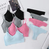 Women Seamless Bra Panties Set Push-Up Non-wire Bralette Low-Rise Briefs Sexy Lingerie Female Comfort Rib Sports Underwear Set