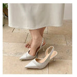 French High Heels Pink Toe Sandals Fairy Shoes 2026 Spring and Summer Stitching Skirt Pointed Shoes Single Shoes