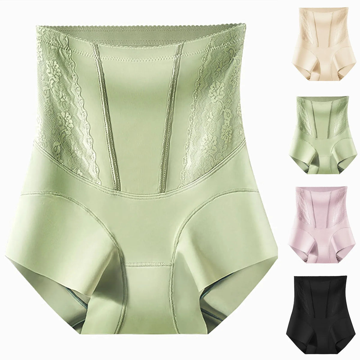 High Waist Lace Flat Belly Boxer Shorts For Women Slimming Panties Shapewear Tummy Control Underwear Female Hip Lifting Briefs