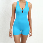 Padded Jumpsuit Sport Women Yoga Bodysuit Fitness Wear Gym Sportswear High Elastic Workout Running Clothes