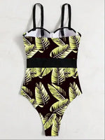 Print Push Up Swimsuit One Piece Swimwear Women High Waisted Swimming Suit Brazilian Monokini Bodysuit Beach Wear Bathing Suit