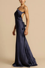 Spring Summer Slim Off Shoulder Evening Dresses Women Solid Color Slant Collar Backless Package Hip Bodycon Party Dress Female