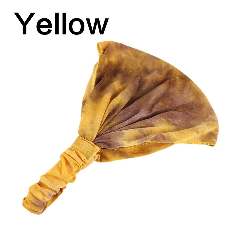 Elastic Tie Dye Cotton Headbands Turban Head Wrap for Women Girl Hair Bands Hair Bandage Beach Vintage Sports Headband
