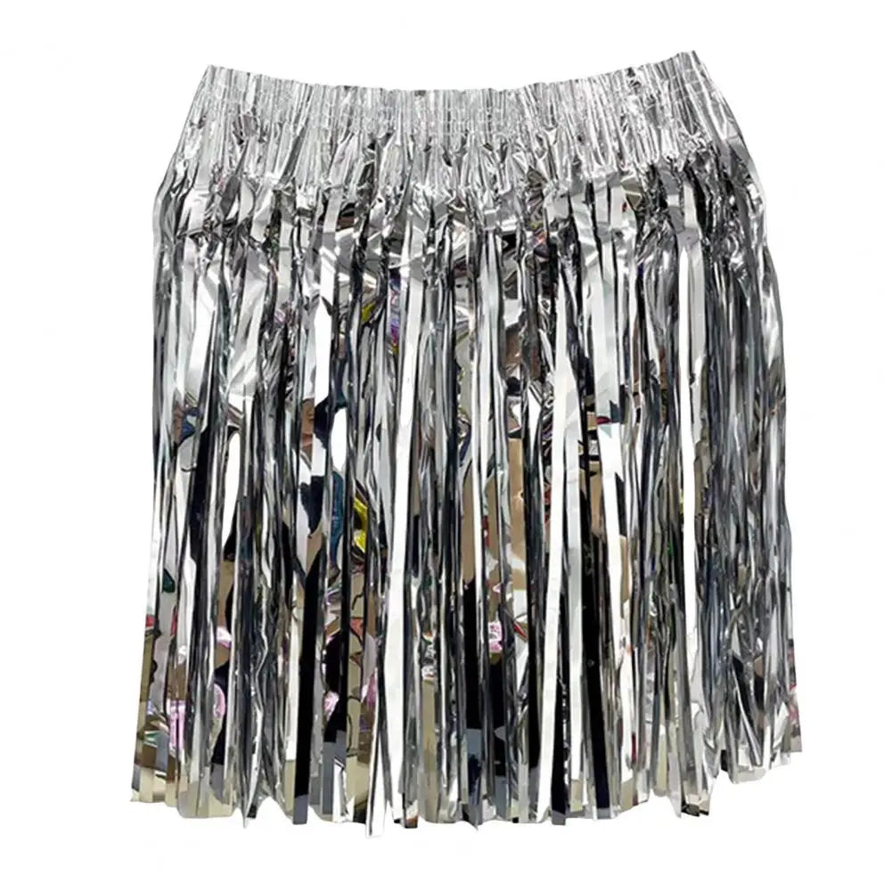 Sequin Cheerleading Team Dress for Adults Kids Rain Skirt Dance Costume Streamer Fringe Half Skirt for Beach Parties