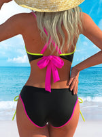 Sexy Neon Yellow Gradient Bikinis Sets Bathing Suits Swimwear Women 2026 V Neck Push Up Drawstring Side High Waist Swimsuit
