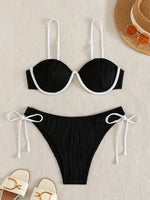 ZTVitality Sexy Patchwork Underwire Bikini 2025 New Arrival Biquini Padded Bra Push Up Bandage Swimsuit Women Swimwear Beachwear
