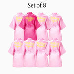 6-12Pcs Spa Girls Party Birthday Squad Robes Girl Kimono Spa Robe Pajama Party Favors Soft Satin Bathrobe for Kid Birthday Decor
