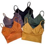 Women Tanks Top Low Back Crop Top Underwear Female Crop Sport Seamless Tops Sexy Lingerie Backless Removable Padded Camisole