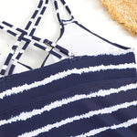 2026 Strappy Tankini Set Two Pieces Swimsuit Women Striped Swimwear Female Bathers Bathing Swimming Swim Suit Beachwear XXL