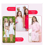 6-12Pcs Spa Girls Party Birthday Squad Robes Girl Kimono Spa Robe Pajama Party Favors Soft Satin Bathrobe for Kid Birthday Decor