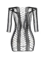 Women Sexy Fishnet Long Sleeve Cover Up, Sheer Bodycon Sleepwear See Through Beachwear Without Bikini