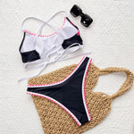 Sexy Flowers Printed Brazilian Bikini Female Swimsuit Women Swimwear Two-Pieces Bikini Set Padded Bather Bathing Suit Swim V6705