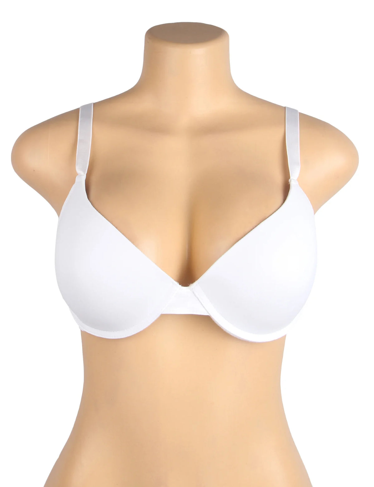 White Swim Fabric Underwire Bra for Women Plus Size Lightly Padded Adjustable Straps 4 Hook Closure Everyday Bra