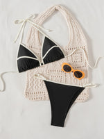 ZTVitality Sexy Patchwork Bikini Set 2026 New Arrival Padded Bra Halter Bandage Women Swimsuit Summer Beachwear Swimwear Biquini
