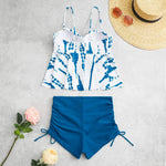 High Waist Push Up Swimwear Women 2023 New Two Piece Swimsuit with Shorts Shell Tankini Set Female Swim Bathing Suit Trunks XL