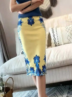 Spring Summer Women Y2K High Waist Midi Pencil Chiffon Skirts Slim Bodycon Vintage Hip Raise Korean Fashion Clothes UOV5