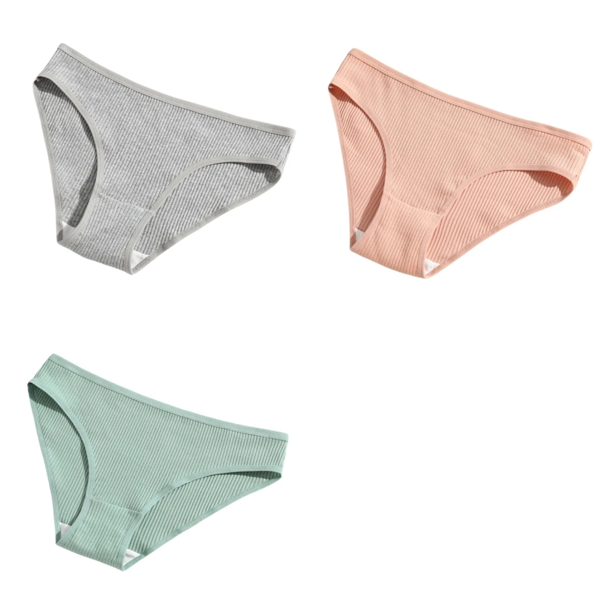 3Pcs/Set Cotton Panties Women Low Waist Underwear Seamless Briefs Solid Color Sports Breathable Underpants Female Lingerie