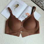 Wireless Comfortable Bra Large Cup Seamless Anti-Sagging Back Smoothing Underwear Soft Women's Hollowed-Out Full Cover Bras
