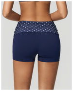 Summer Striped Polka Dot Contrast High Waist Yoga Shorts Hip Lifting Sports Tights Outdoor Workout Fitness Gym Running Pants