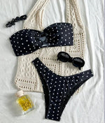 XS - L Polka Dot Bandeau Bikini Women Swimwear Female Swimsuit Two-pieces Bikini Set Brazilian High Cut Bathing Suit Swim Lady
