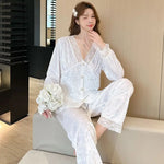 New Autumn and Winter Small Cherry Lace Edge Gold Velvet Pajamas Women's Long-sleeved Sweet Casual Home Clothing Set 2025
