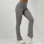 Women's Seamless Yoga Leggings Pants Sports Fitness Peach Hip-lifting High Waist Slimming Dance Training Workout Flared Pants