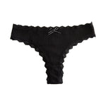 1pcs Plus Size Women's Low-Waist Thong Panty Cute Girl Style Seamless Bowknot Lace Panties Trim Lightweight Breathable Underwear