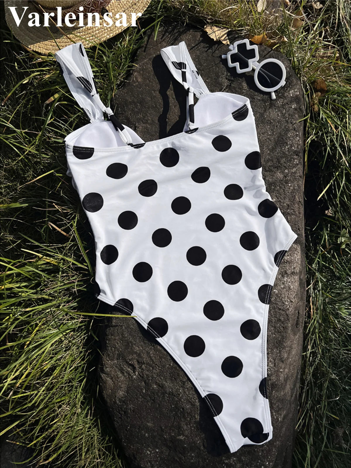 2026 Sexy Polka Dot U Neck Women Swimwear One Piece Swimsuit Female High Leg Cut Monokini Padded Bather Bathing Suit Swim V8273