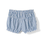 Women Summer Ruffle Shorts Casual Plaid Print Elastic Waist Short Pants for Beach Nightclub Bloomers Streetwear
