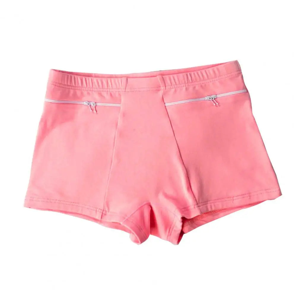 Women Safety Pants High Elasticity with Anti-theft Zippered Pocket Seamless Anti-exposure Mini Skirt Inner Shorts Underpants
