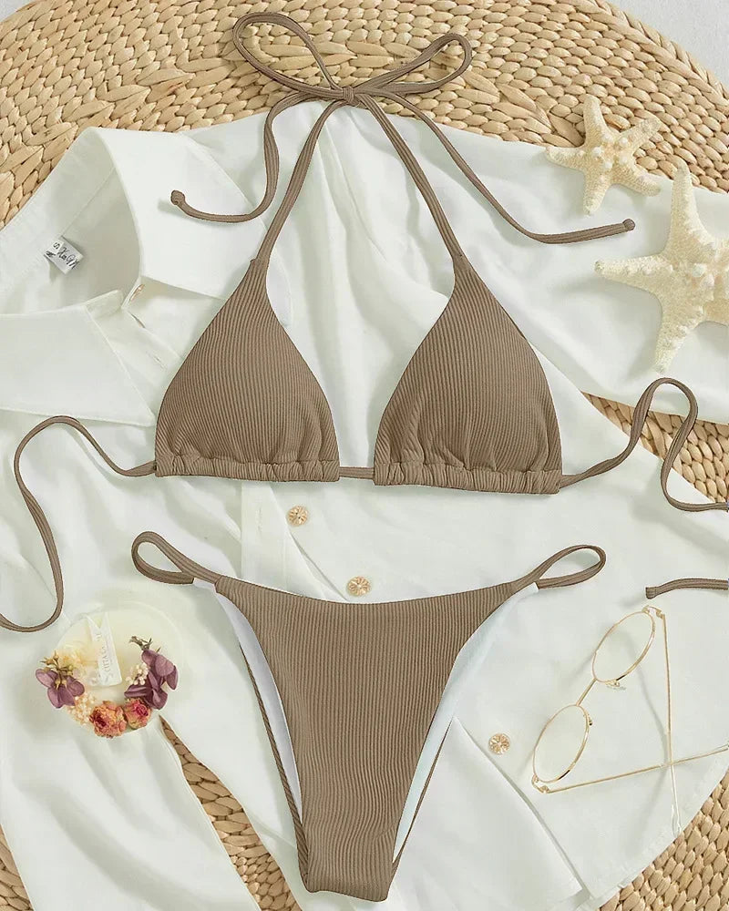 Sexy Bikini Set Women White Black Push Up Bra Micro Swimsuit 2025 Brazilian Beach Holiday Bathing Suit Thong Swimwear Biquini
