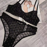 French Ultra Thin Lingerie Set Sexy Lace Polka Point Bra Set Women Hollow Breathable Brassiere Summer Underwear Intimates Suit