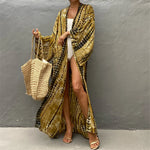 New 10 Colors Printed Long Sleeve With Belt Tunic Beach Cover Up Cover-ups Beach Dress Beach Wear Beachwear Female Women V4521