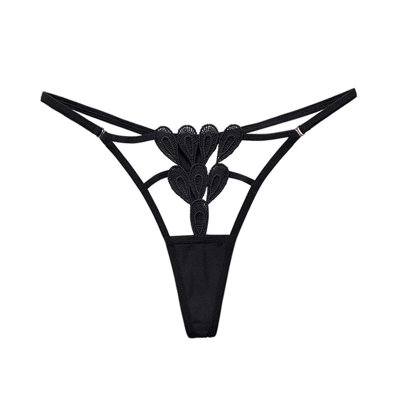 Sexy Thong Lace Panties Women Briefs Girls G String Hollow Out Transparent Underwear Female Thin Low Waist Lingerie Size S-XL