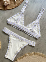 Sexy Black Patchwork Hand Crochet Bikini Set Women 2026 V Neck Push Up Bra Thong Swimsuit Beach Bathing Suit Knitted Swimwear