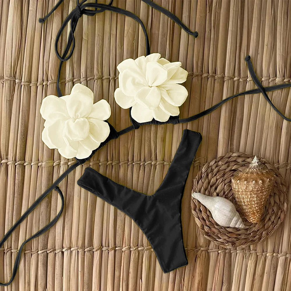 Sexy Floral Micro Bikini 2025 Women Swimsuit Female Swimwear Thong Bikinis Set Brazilian Beach Wear Bathing Suit Biquini