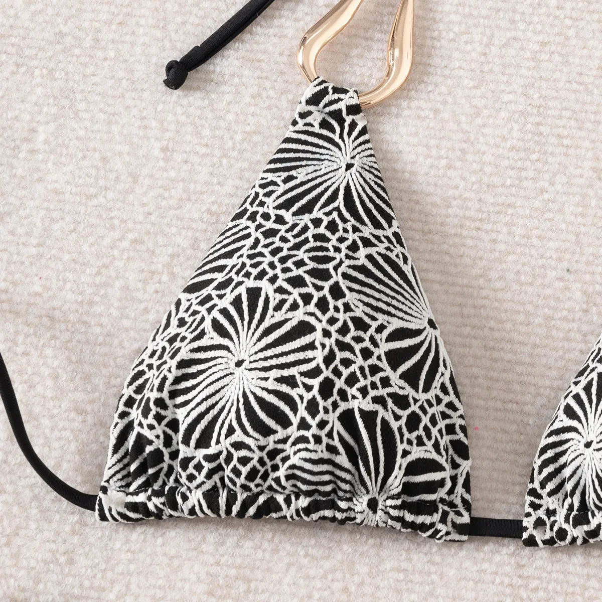 Triangle Bikini String Women Two Pieces Swimsuit Female Swimwear Halter Bikinis Set Blue Black Beachwear Padded Bathing Suit