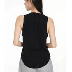 Women's Summer Lightweight Printed Loose Sleeveless Yoga Vest I-Shaped Sports Top