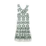 Vintage Flower Embroidery Summer Maxi Dress Women Bakless Tie Up Ruffles Long Beach Vestidos Sexy Tank Party Dresses Sundress