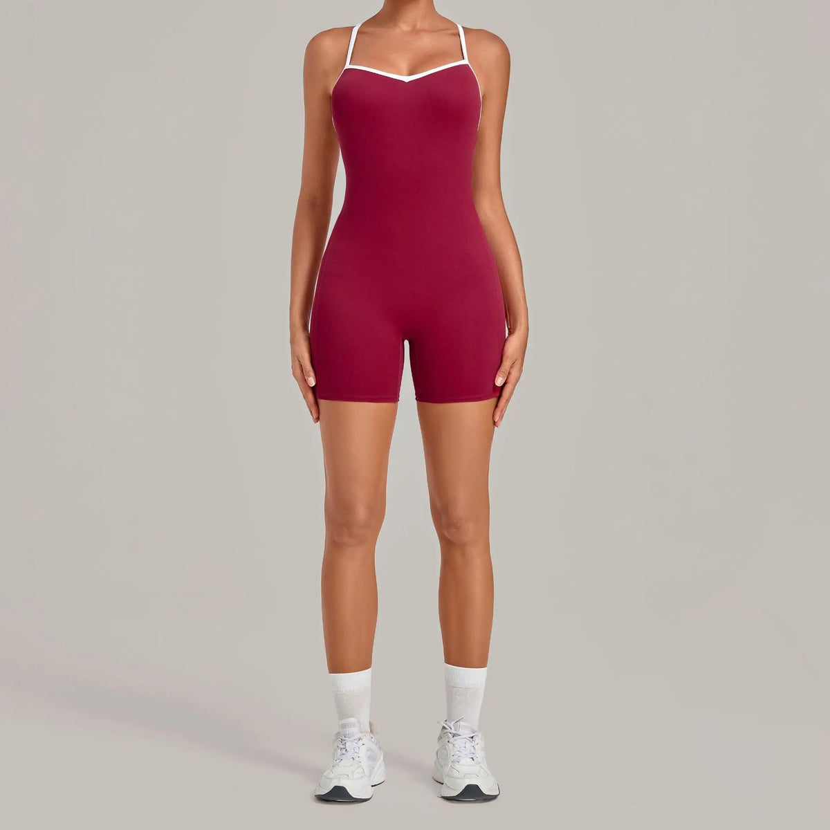 Women's Seamless Yoga Jumpsuits Fitness Sports Gym Hip-lifting Sleeveless One-piece Backless Workout Training Shorts Jumpsuit