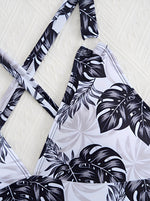 2026 Printed Leaves Tankini Two Pieces Swimwear Female Padded Swimsuit Women Bathers Bathing Swimming Swim Suit Beachwear