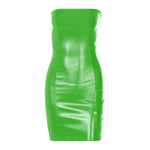 Women's Summer Sexy Tube Top Leather Dress Party Strapless Bodycon Pu Leather Slim Package Hip Mini Dress Trendy Streetwear 2024