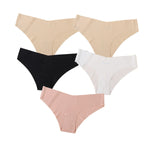 5Pcs/Set Women Panties Seamless Classic Briefs Female V-waist Underpants Soft Ice Silk Panties Sexy Lingerie Low-Rise Underwear